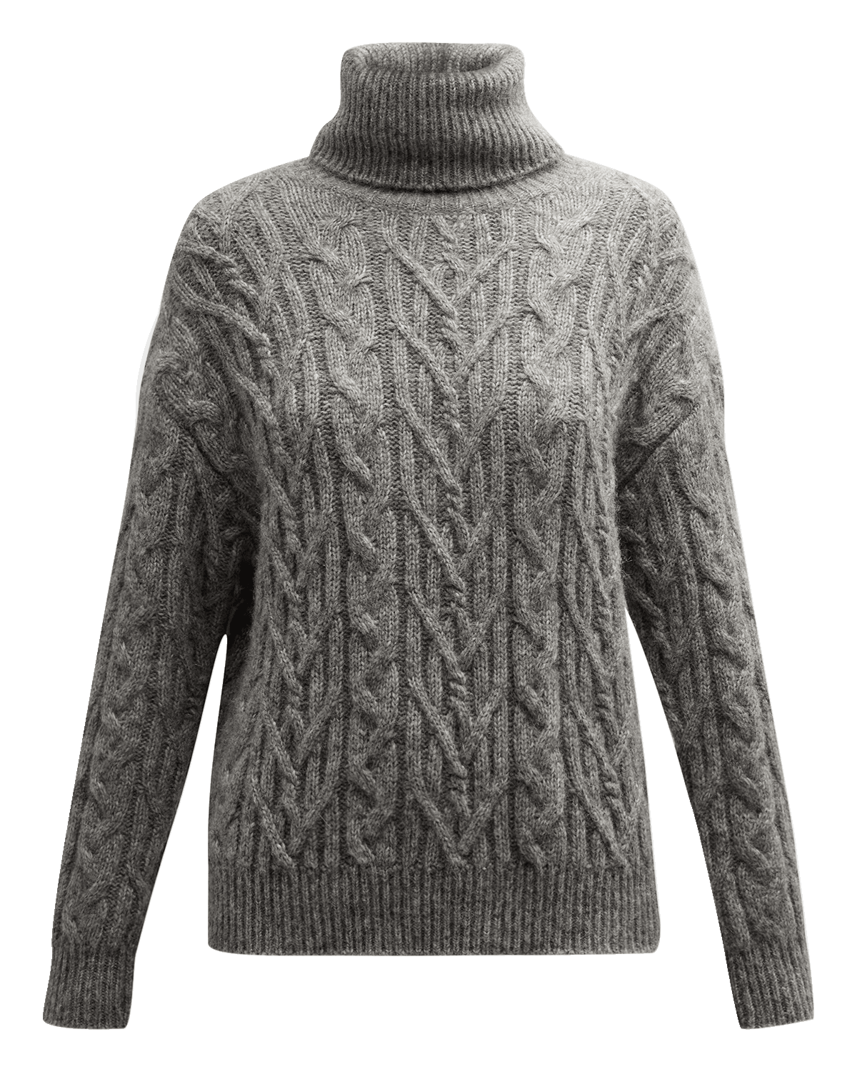 TSE Cashmere Recycled Cashmere CableKnit Turtleneck Sweater Neiman