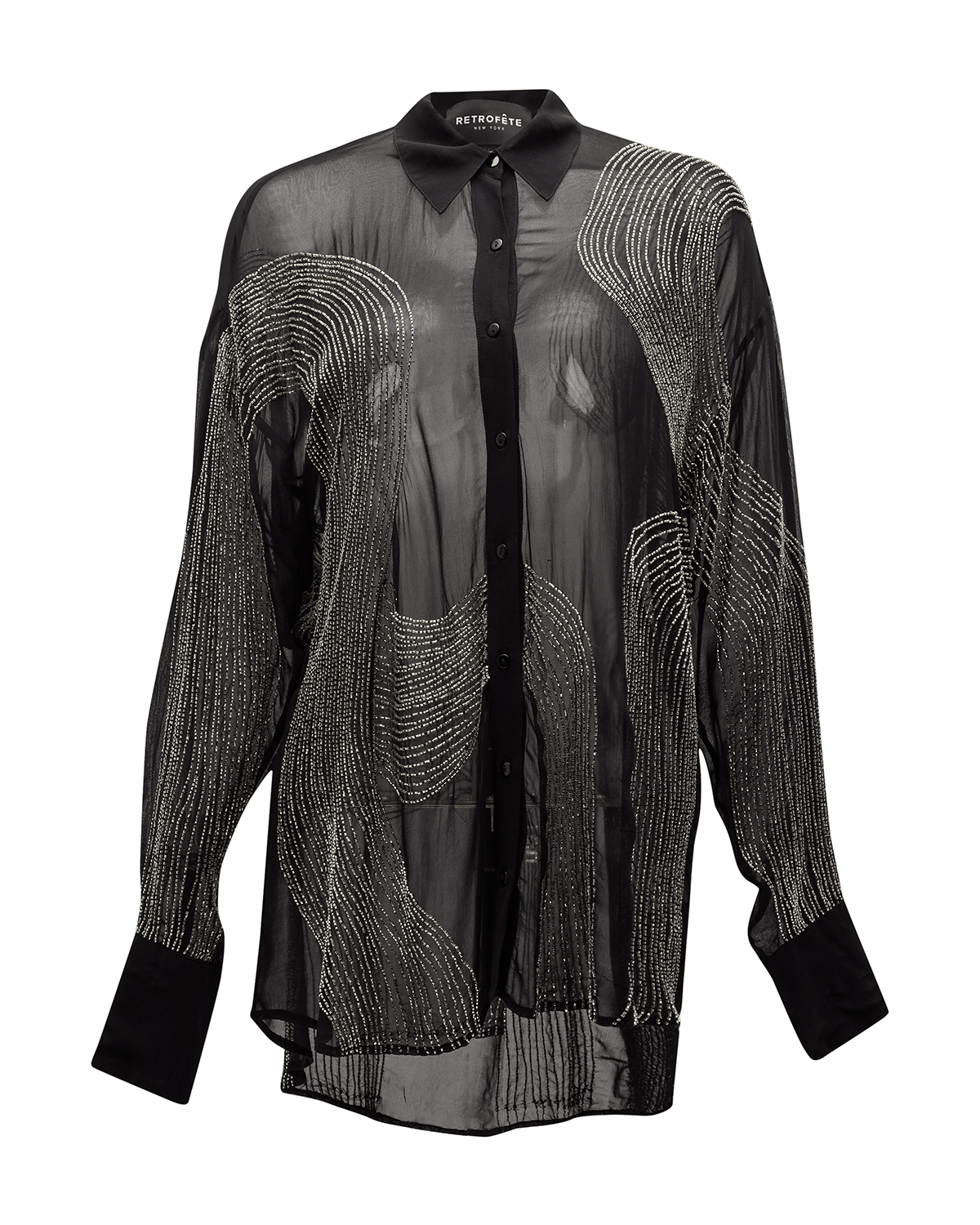 Retrofete Siren Embellished Button-Front Shirt