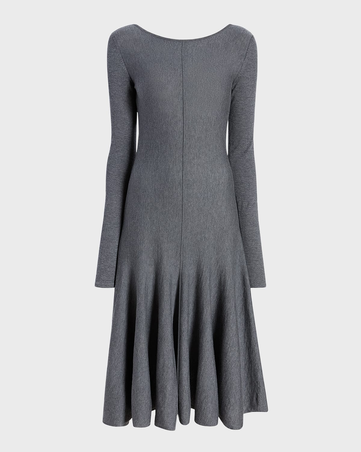 Khaite Dany V-Back Wool Midi Dress