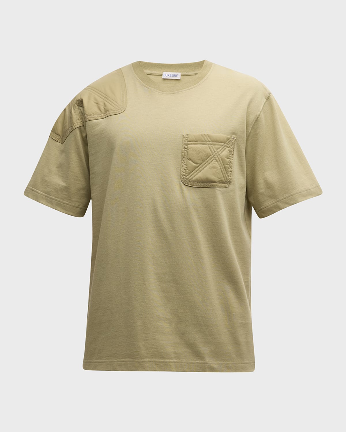 Burberry Men's T-Shirt with Tonal Check Patches