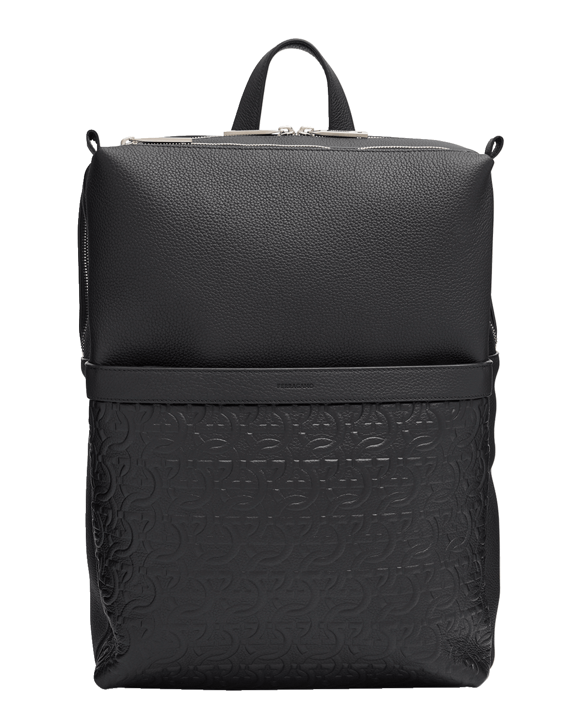 Ferragamo Men's Embossed Gancini Leather Backpack