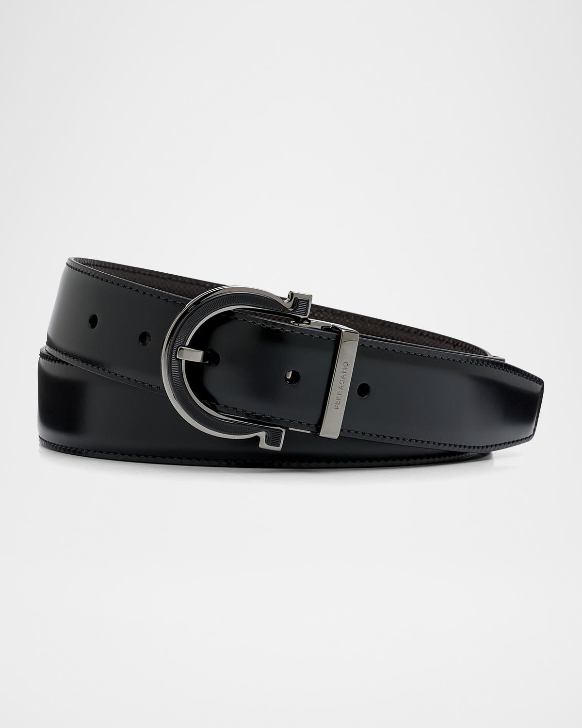 FERRAGAMO Men's Reversible Gancio-Buckle Leather Belt