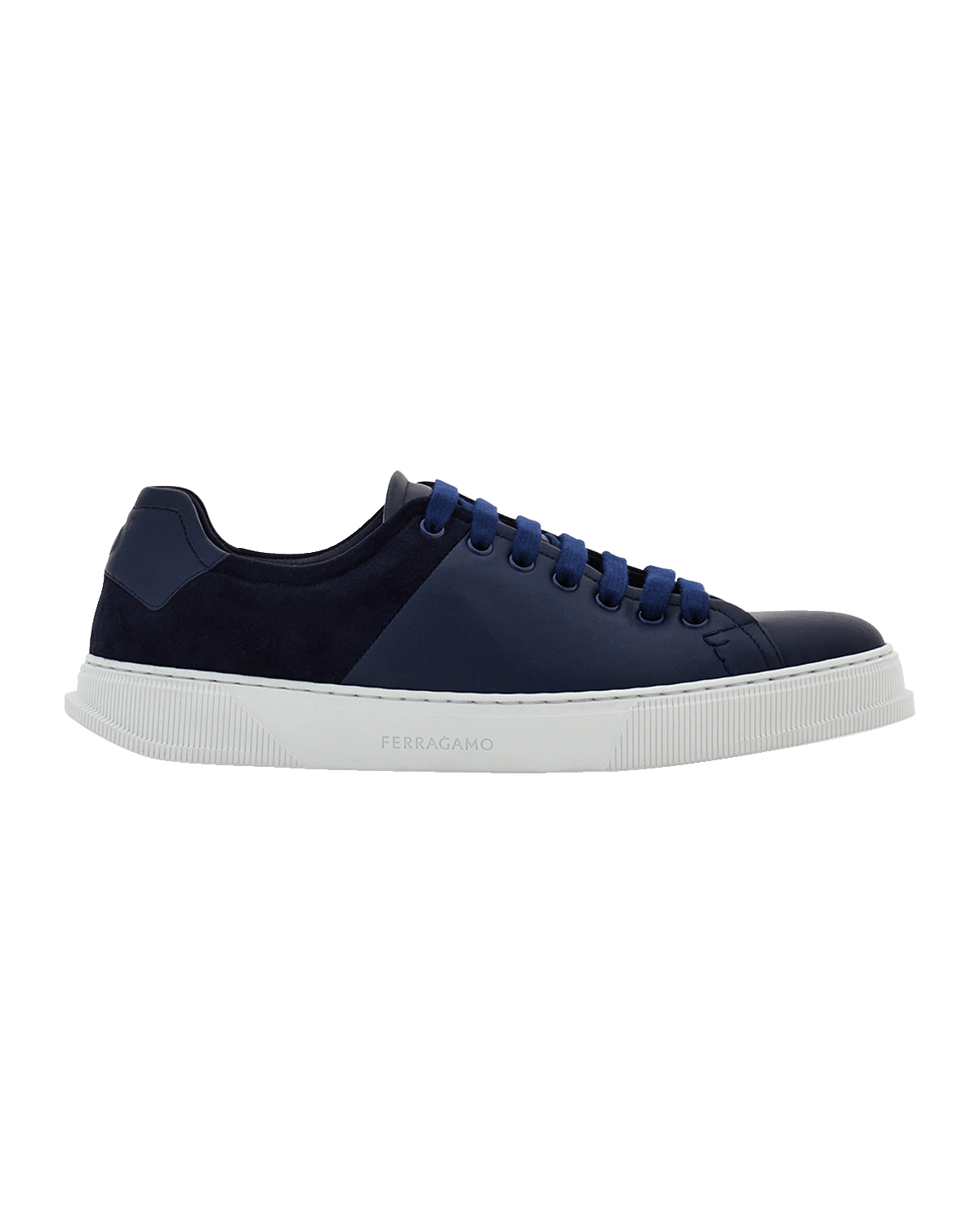 Ferragamo Men's Clayton Leather and Suede Low-Top Sneakers