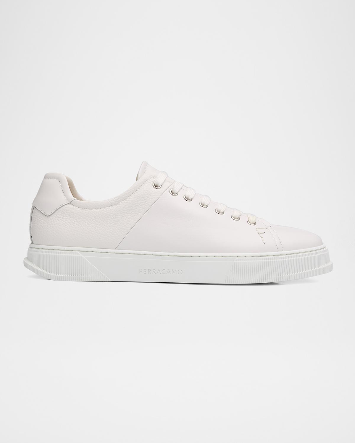FERRAGAMO Men's Clayton Mixed Leather Low-Top Sneakers