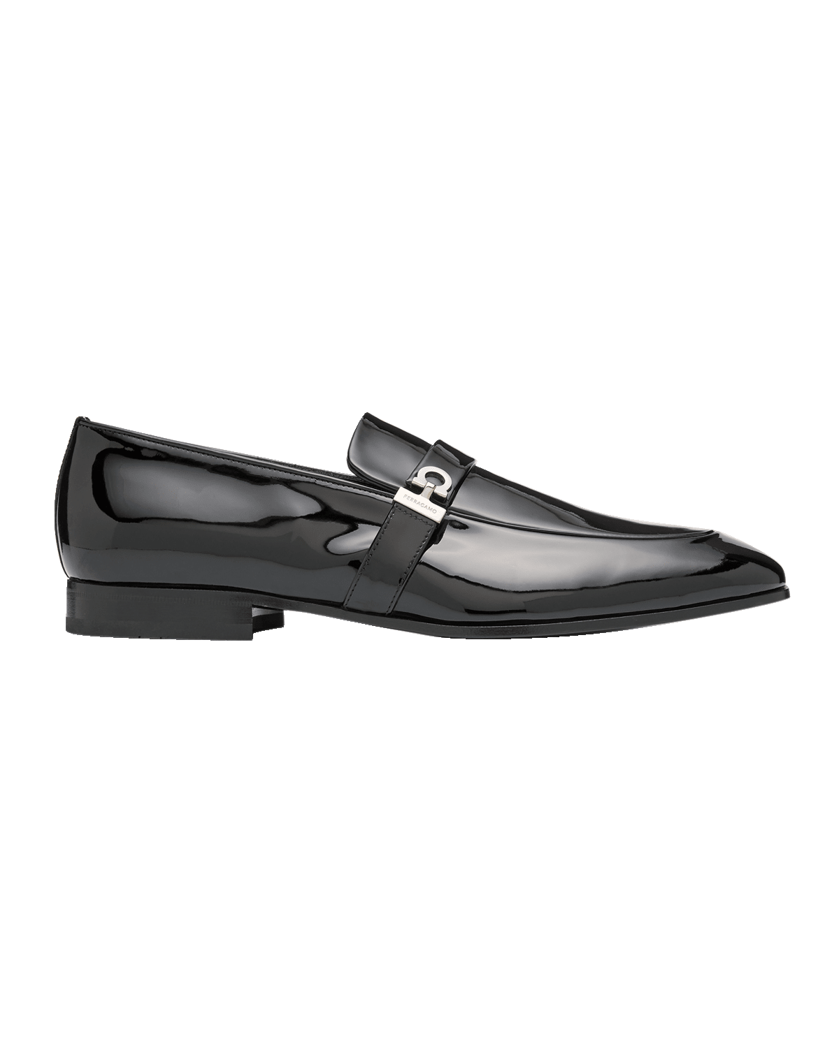 Ferragamo Men's Deal Gancio Patent Leather Loafers