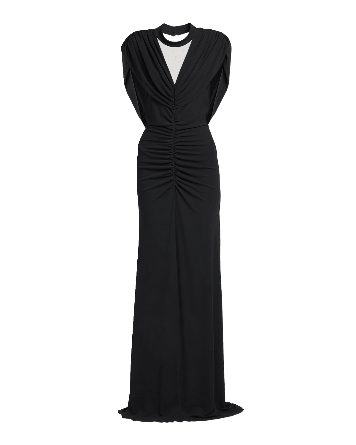 Monique Lhuillier Off-the-Shoulder Draped Side Slit Gown | Neiman Marcus