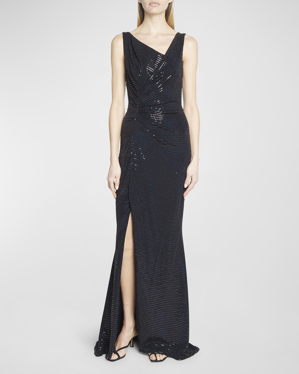 Talbot Runhof Off-Shoulder Sequin Evening Gown | Neiman Marcus