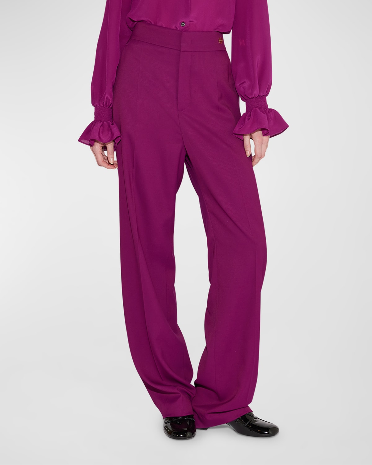 CALLAS Milano Sydney Wide-Leg Crepe Pants