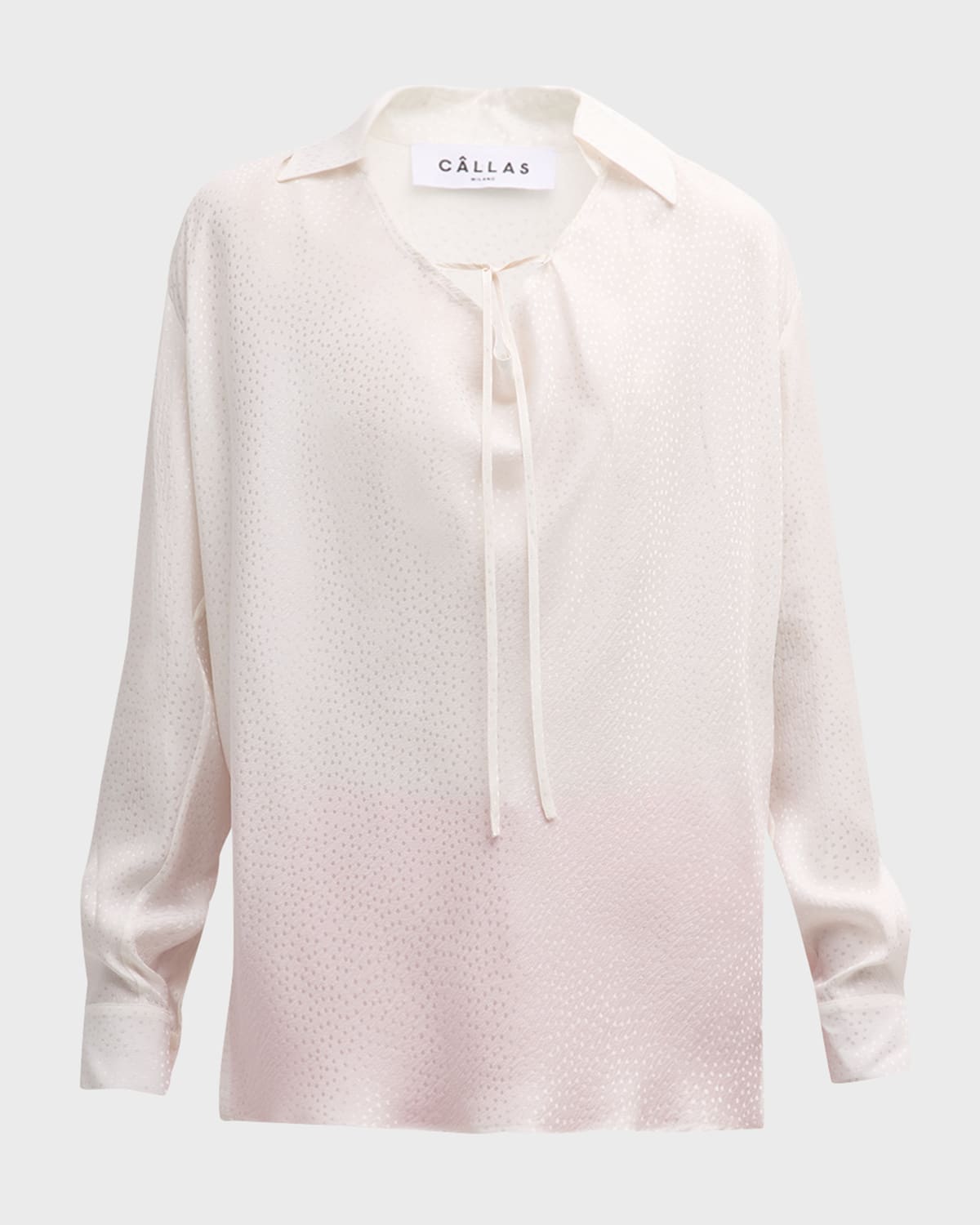 CALLAS Milano Misia Metallic Fleck High-Low Silk Blouse