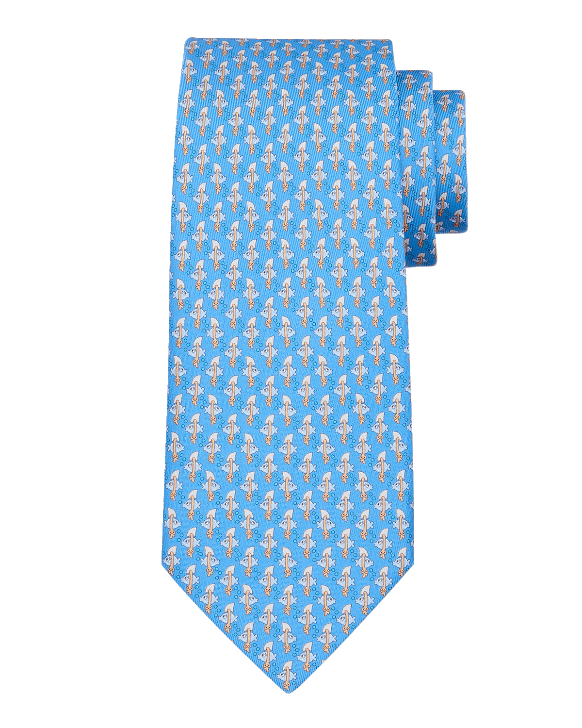 Ferragamo Men's Silk Fish-Print Tie