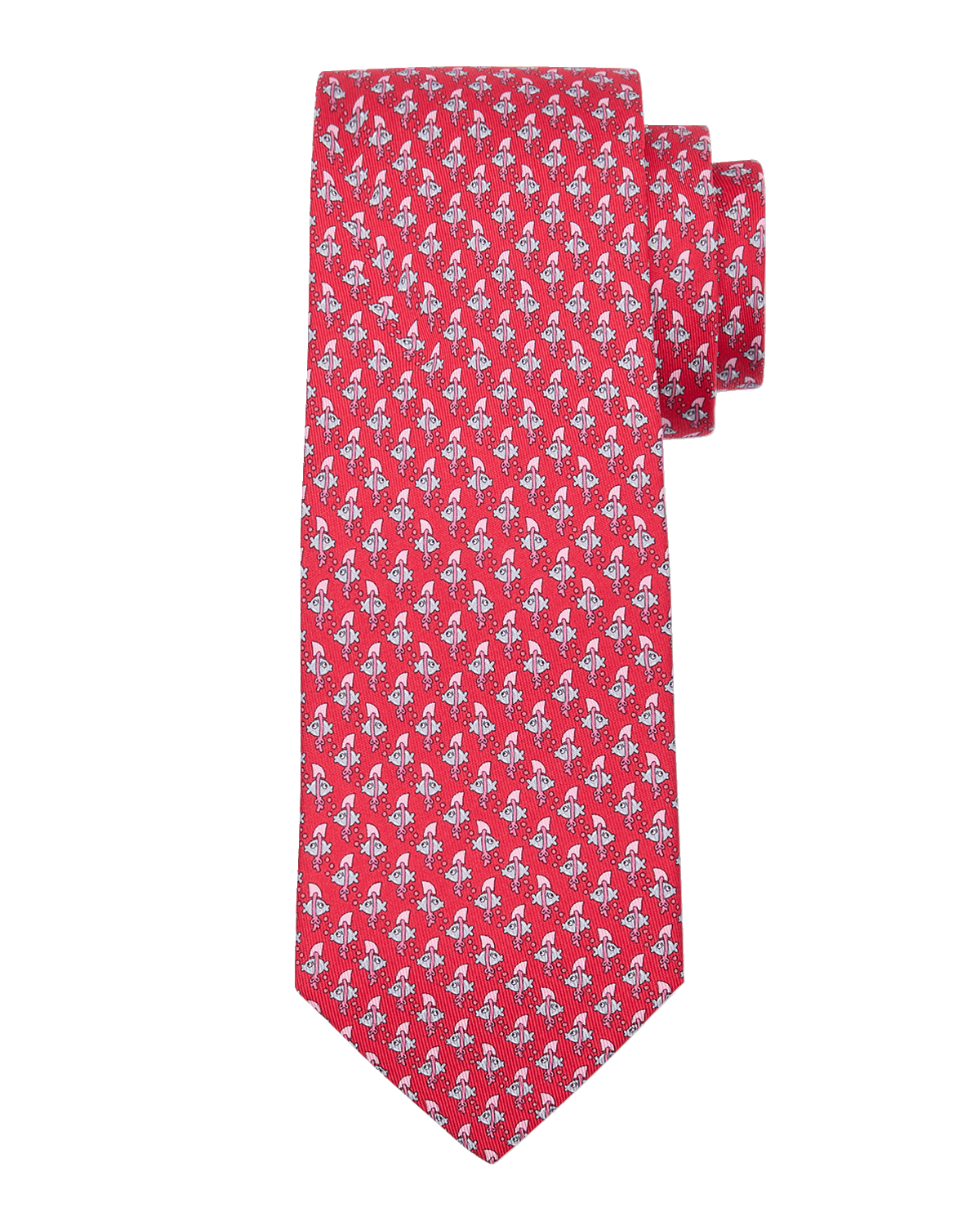 Ferragamo Men's Silk Fish-Print Tie