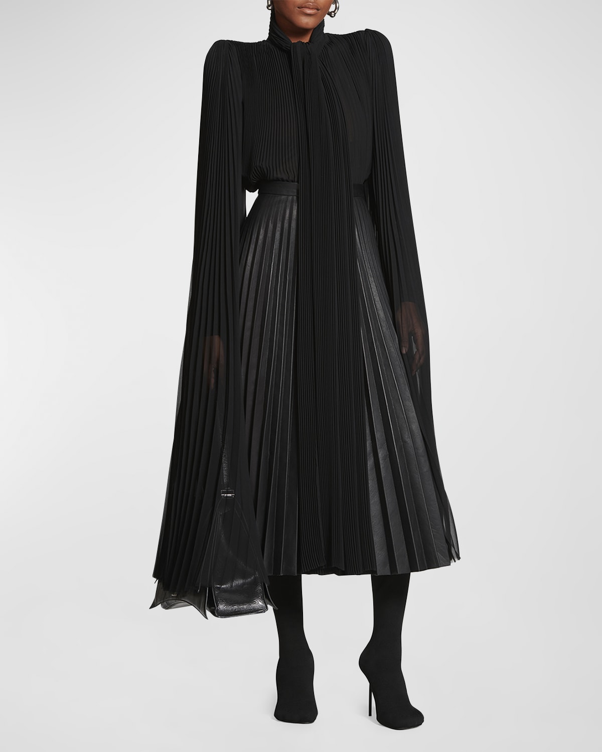 Balenciaga Scarf Pleated Blouse