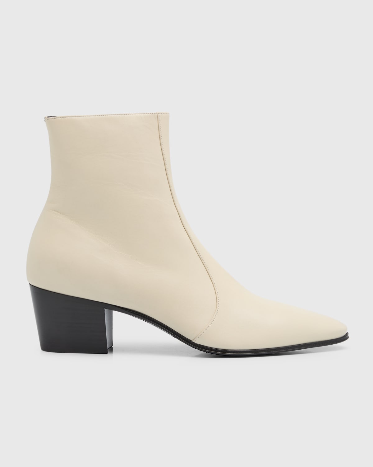 Saint Laurent Men's Vassili Leather Zip Ankle Boots