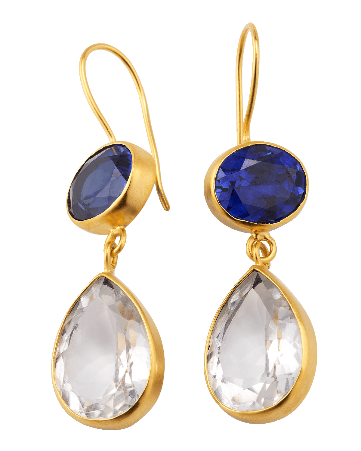 Dina Mackney Sapphire and Quartz Drop Earrings