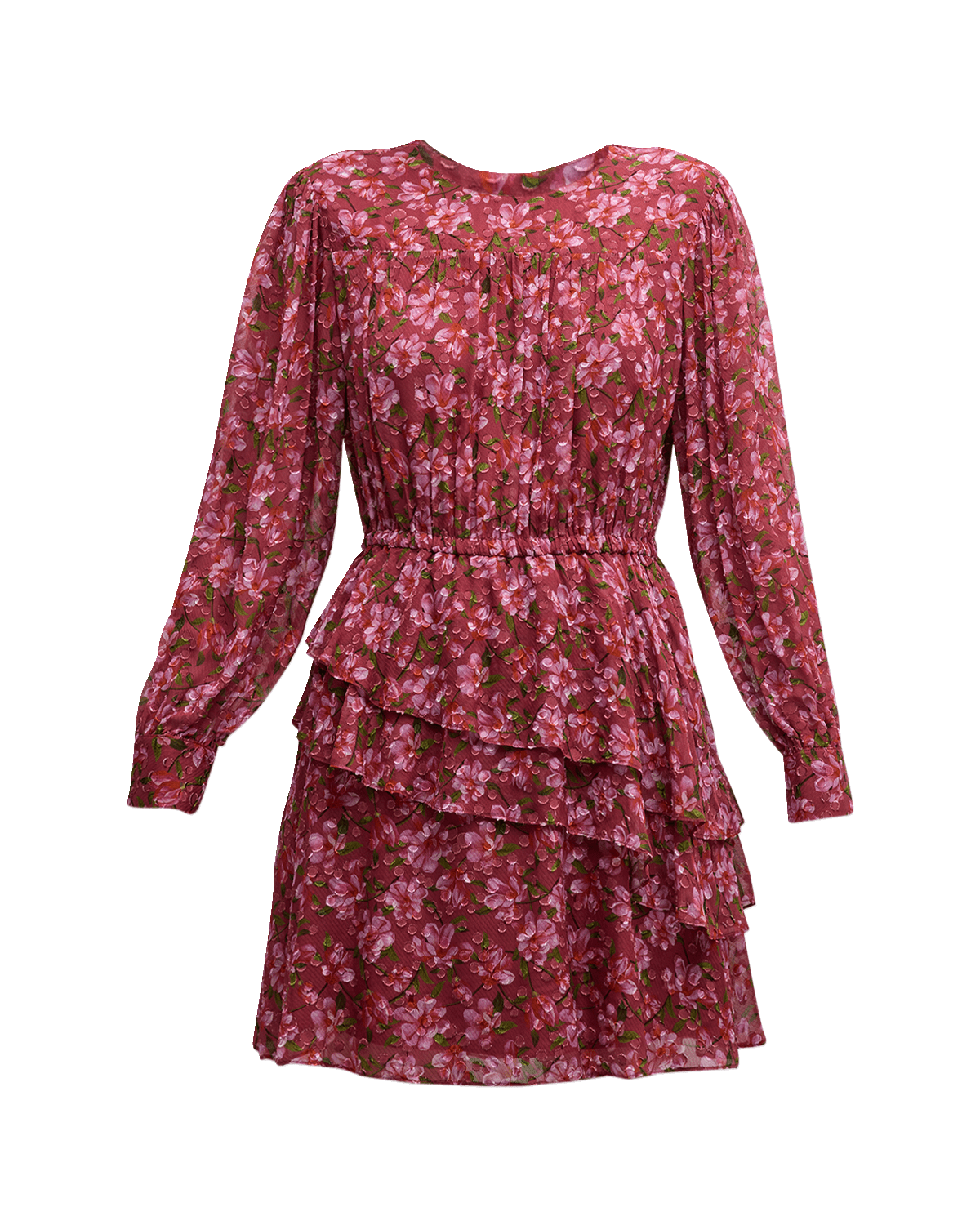 Sachin & Babi Meg Floral-Print Ruffle Chiffon Mini Dress