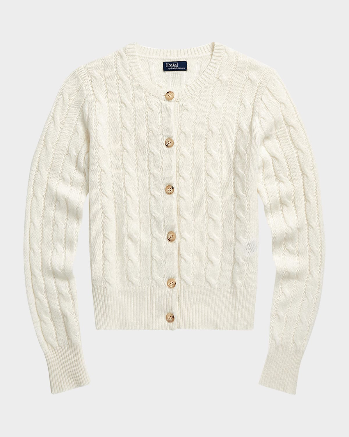 Polo Ralph Lauren Cable-Knit Cashmere Crewneck Cardigan