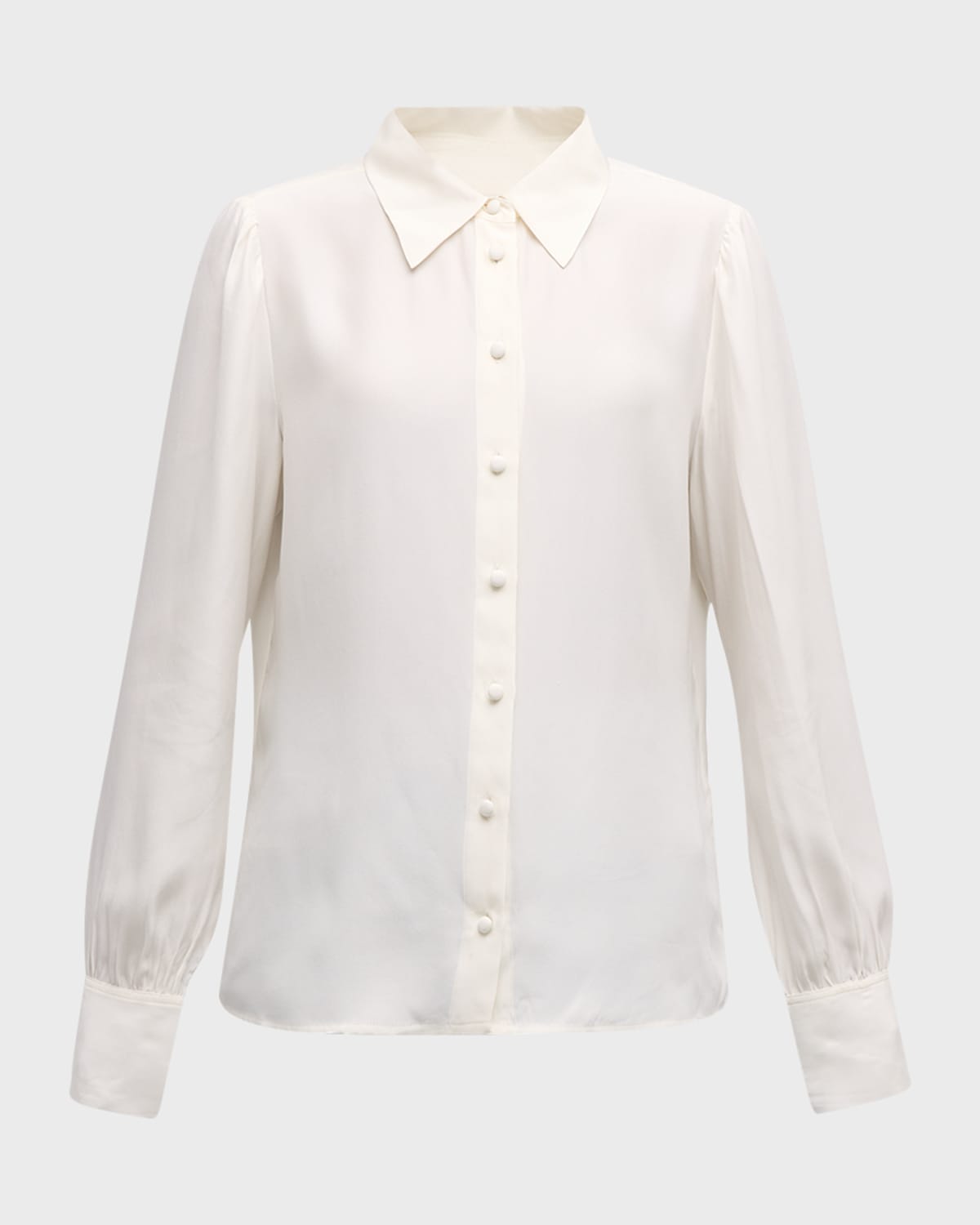 FRAME Silk Victorian Button-Front Blouse