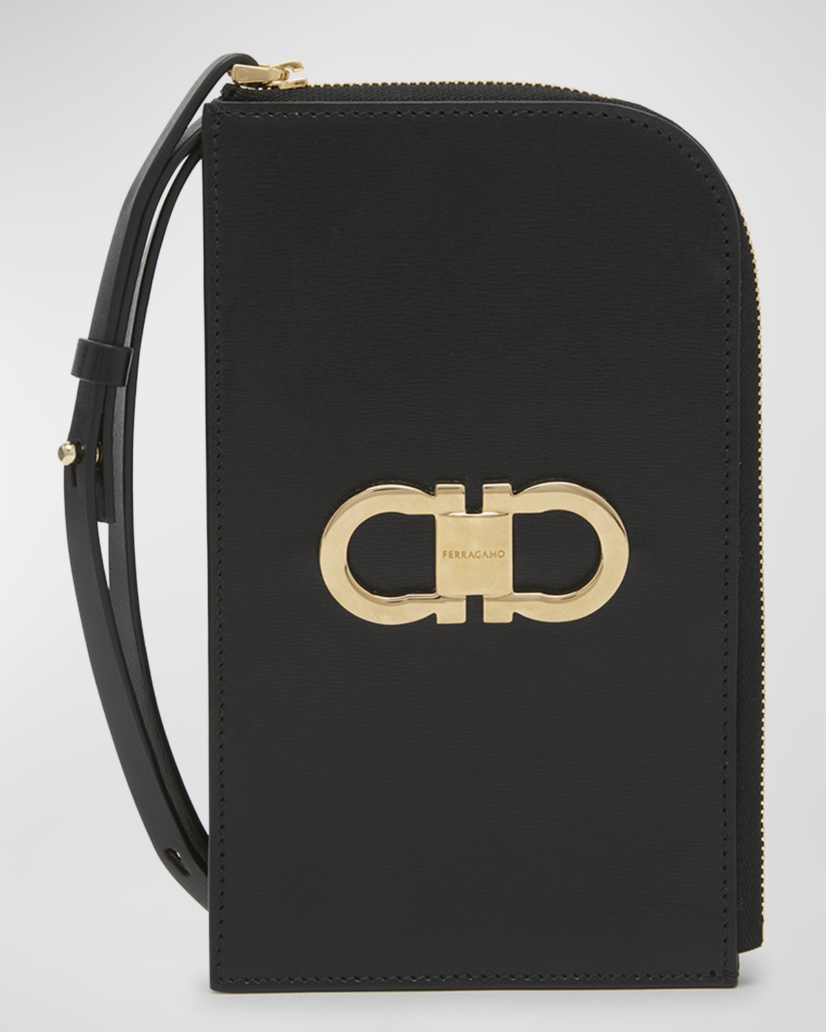 Ferragamo Double Gancio Slim Zip Pouch Bag