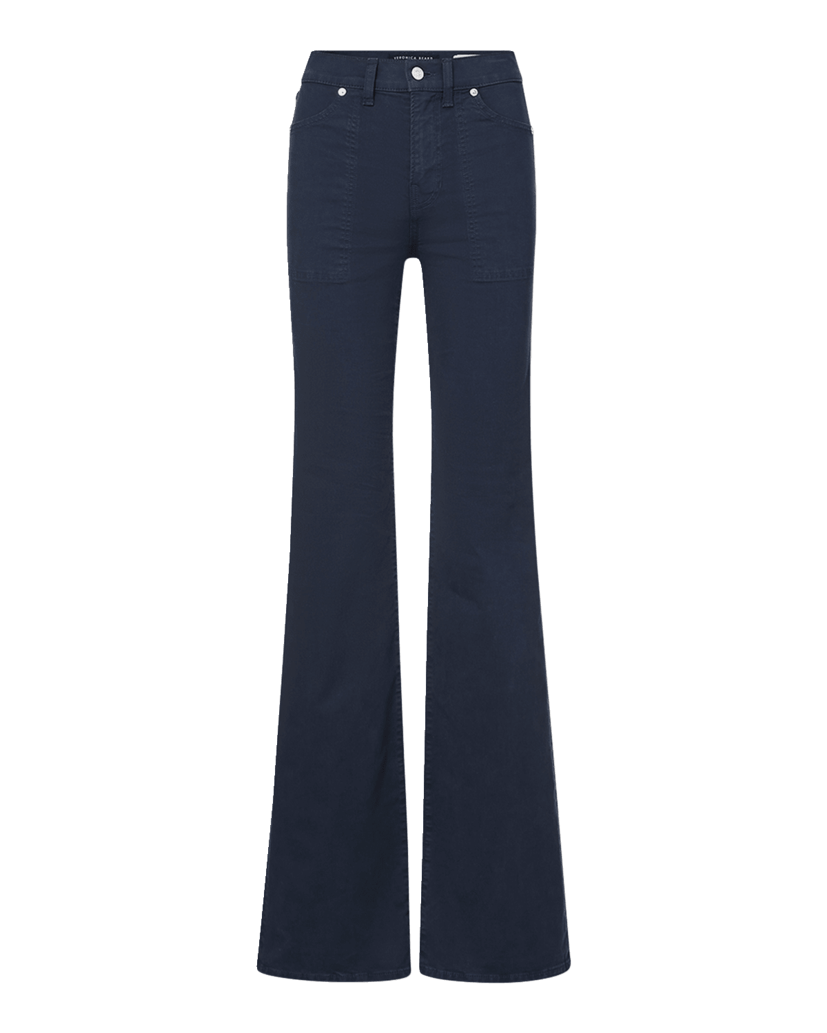 Veronica Beard Crosbie Wide-Leg Patch Pocket Jeans