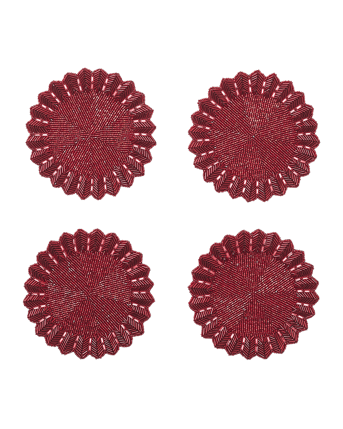 Baccarat x Kim Seybert x Baccarat Etoile Red Coasters, Set of 4
