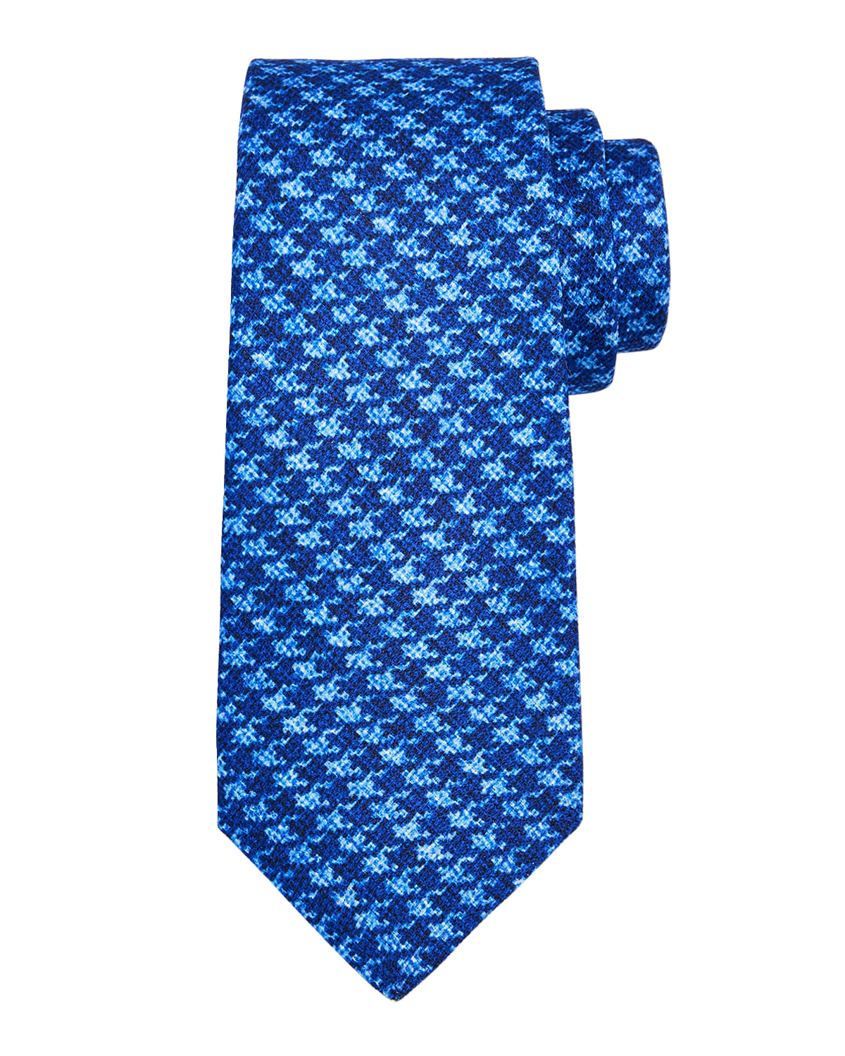 Kiton Men's Silk Tonal Houndstooth Tie