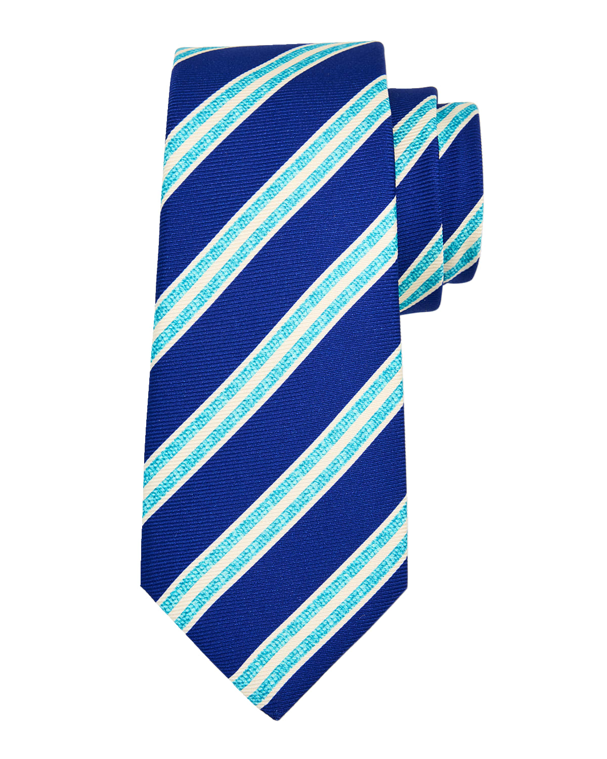 Kiton Men's Silk Double Stripe Tie
