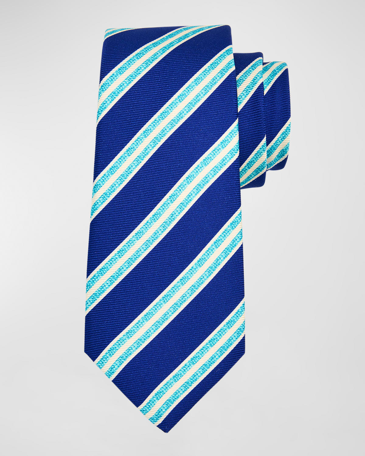 Kiton Men's Silk Double Stripe Tie