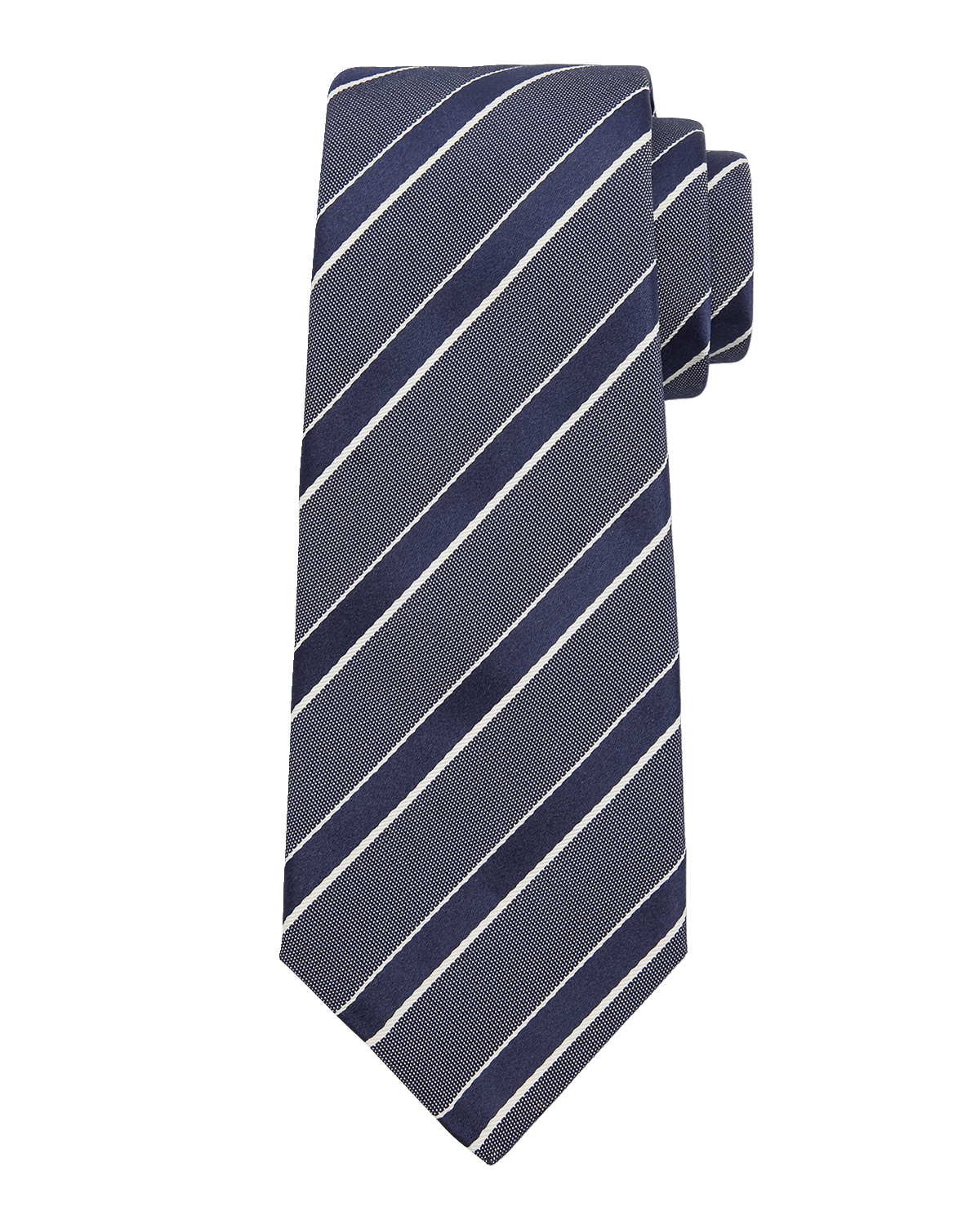 Kiton Men's Silk-Cotton Stripe Tie