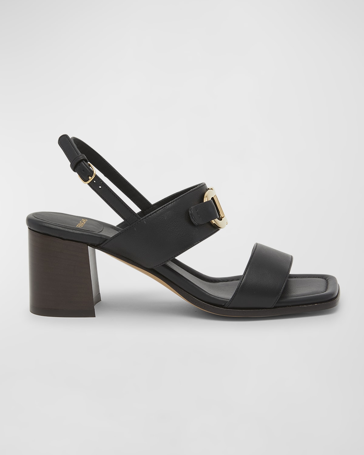 Ferragamo Lou Leather Gancio Slingback Sandals