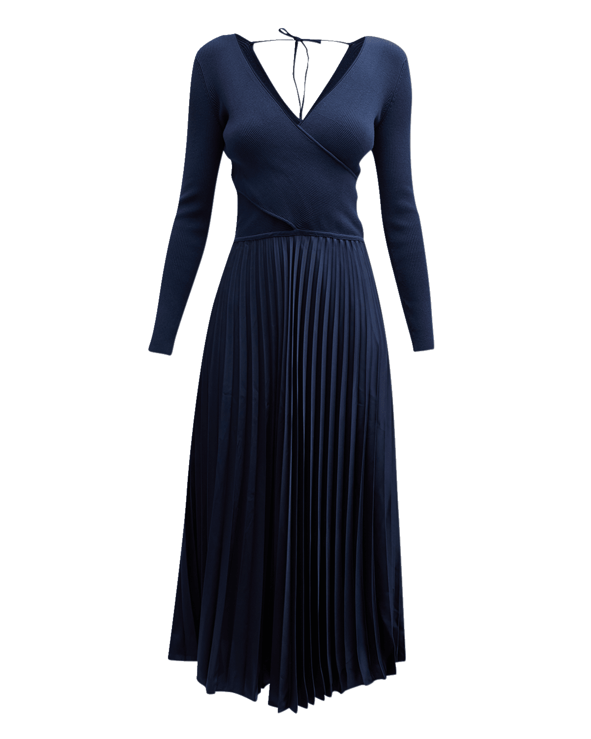 Derek Lam 10 Crosby Anika Long-Sleeve Pleated Midi Sweater Dress