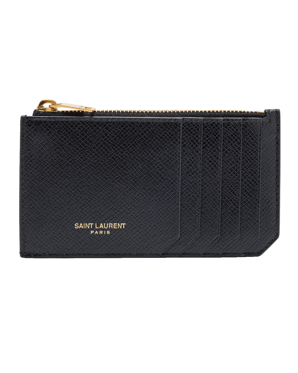 Saint Laurent Men's Leather Zip Card Holder