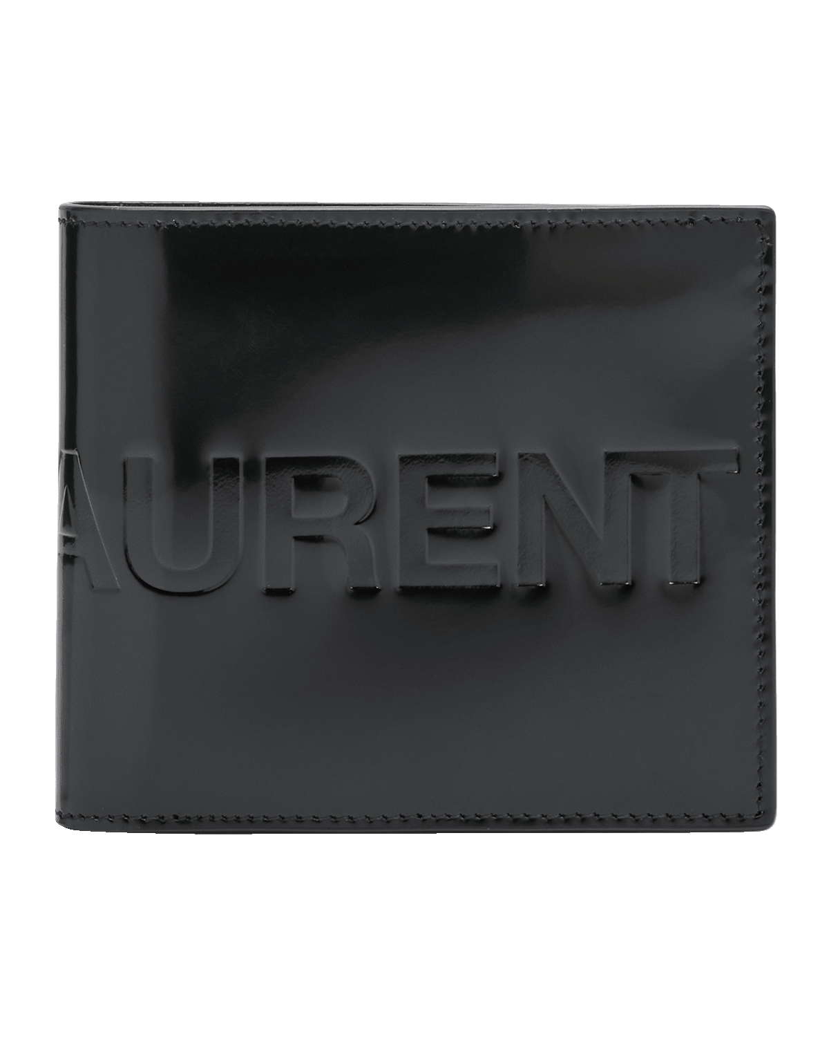 Saint Laurent Men's Debossed Logo Leather East-West Wallet