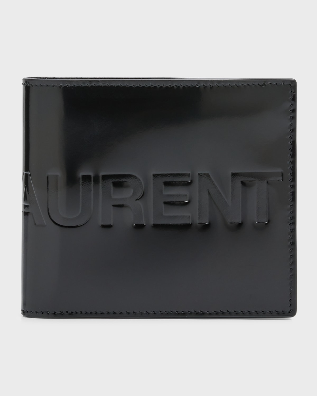 Saint Laurent Men's Debossed Logo Leather East-West Wallet