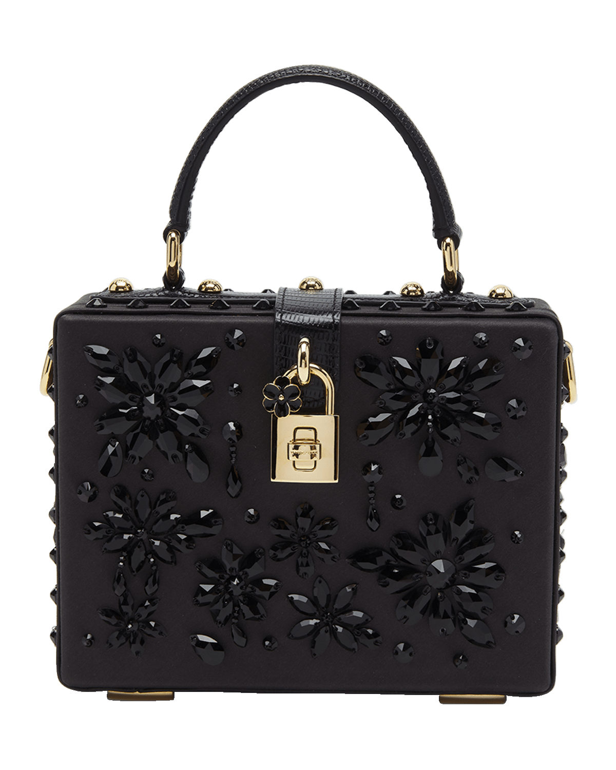 Dolce&Gabbana Box Embellished Satin Top-Handle Bag
