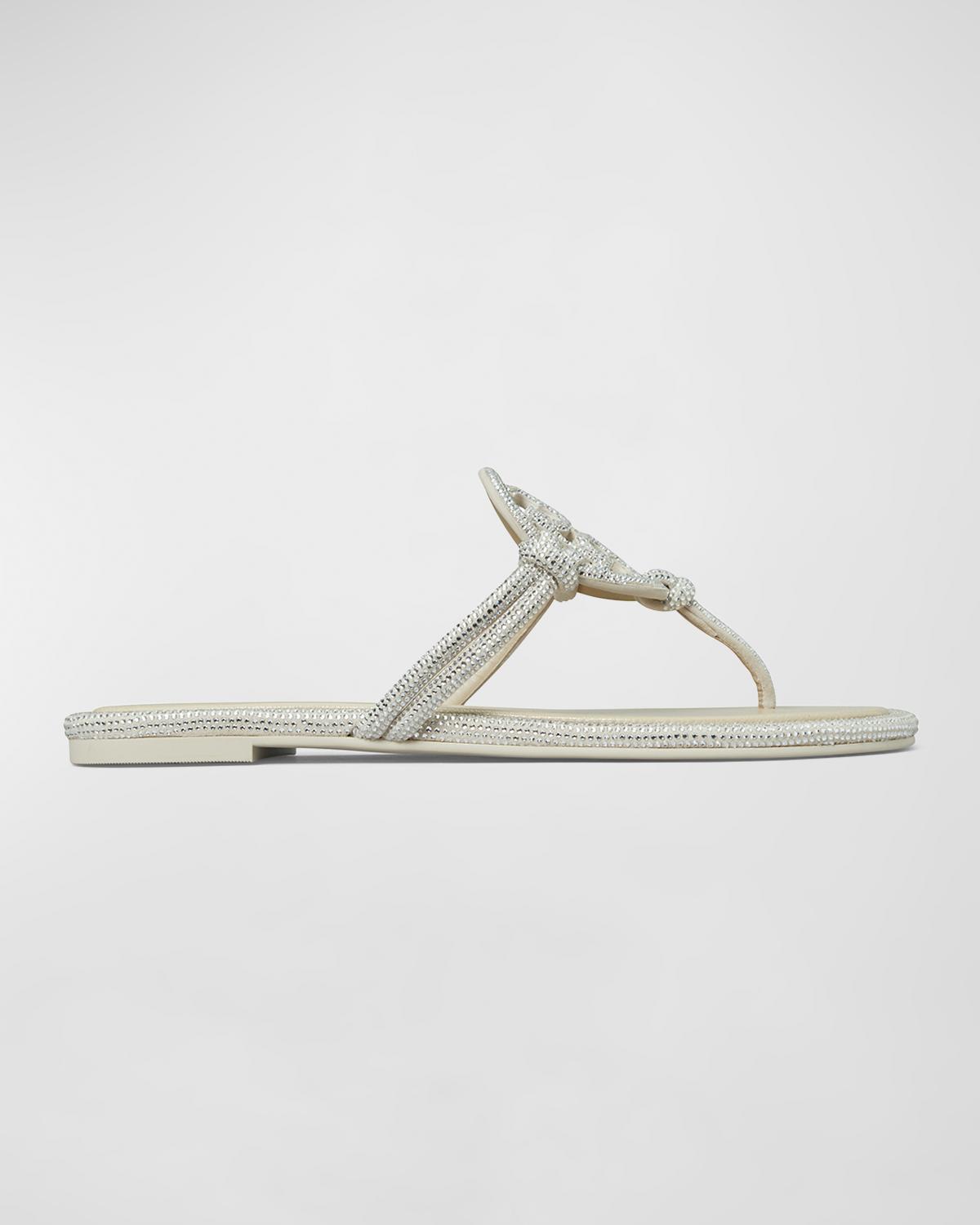 Tory Burch Miller Pave Leather Logo Sandals