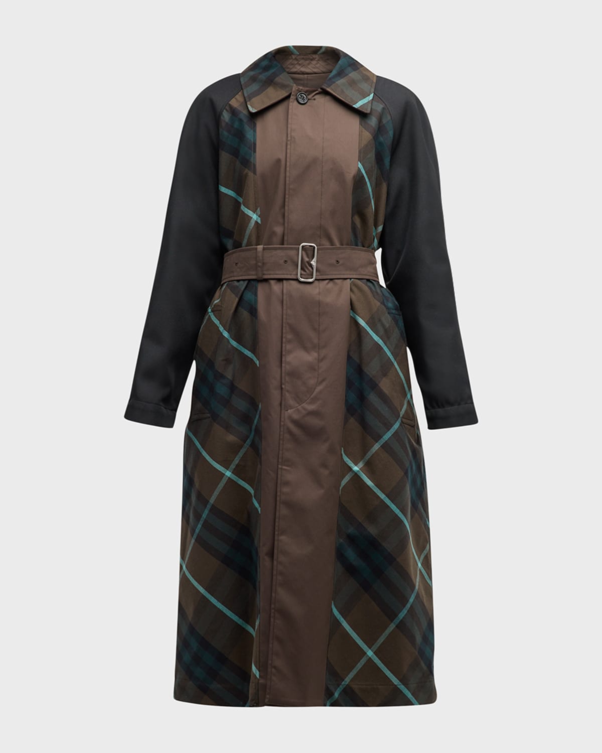 Burberry Reversible Check Water-Resistant Belted Coat