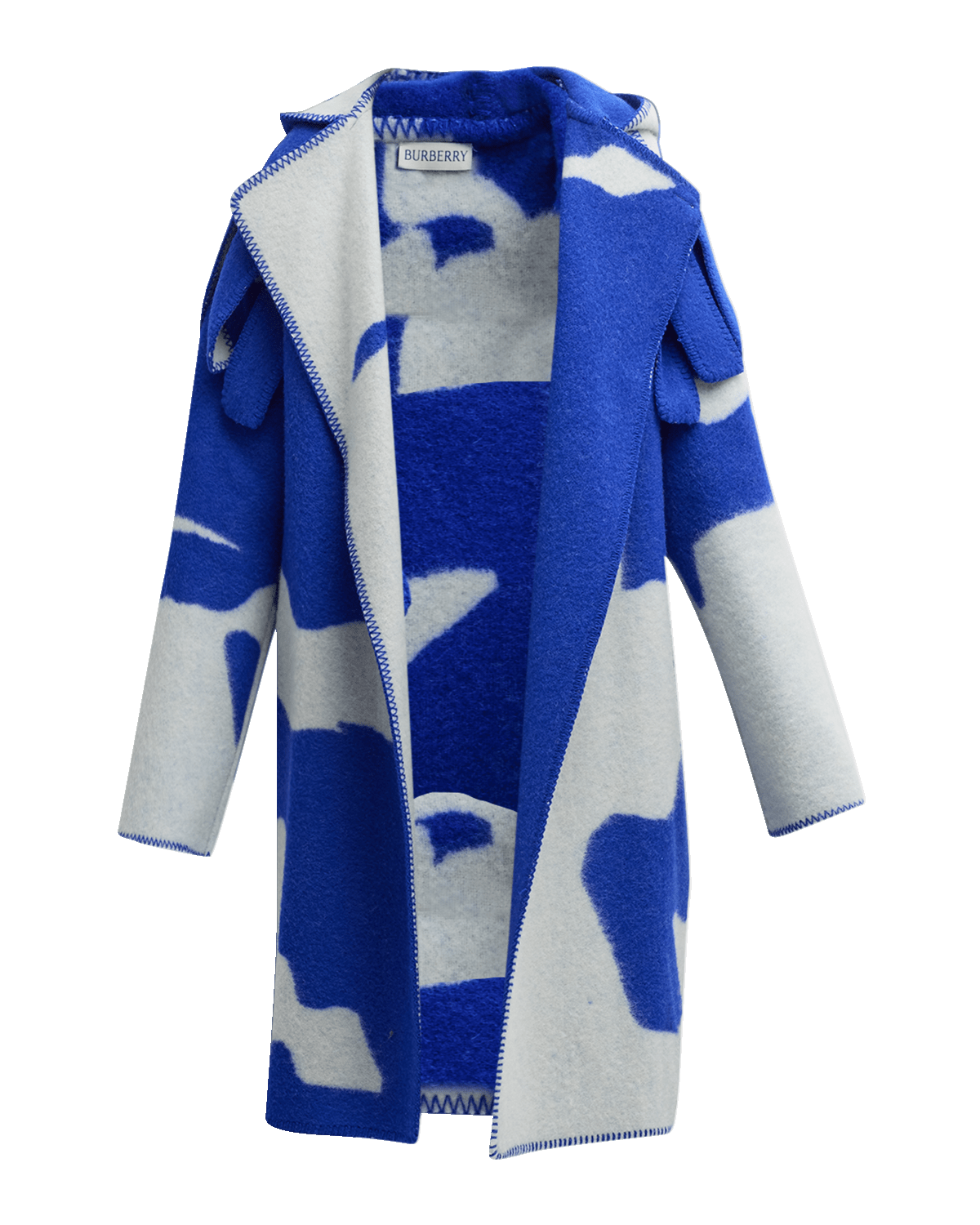 Burberry Colorblock EKD Hooded Wool Coat