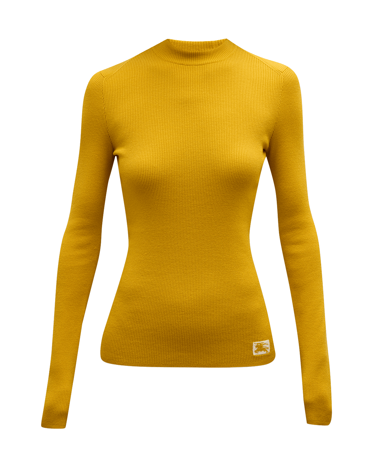 Burberry Fitted Cashmere Rib Crewneck Sweater