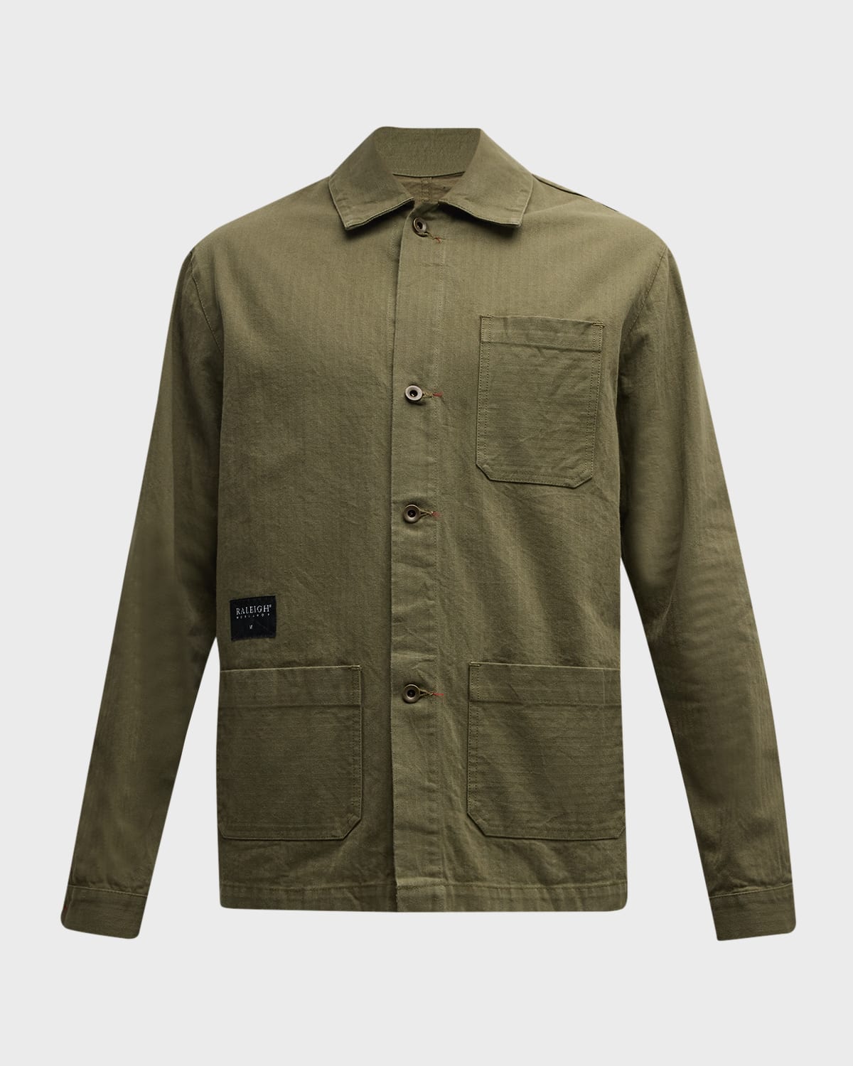 Raleigh Workshop Men's Patch-Pocket Herringbone Chore Coat