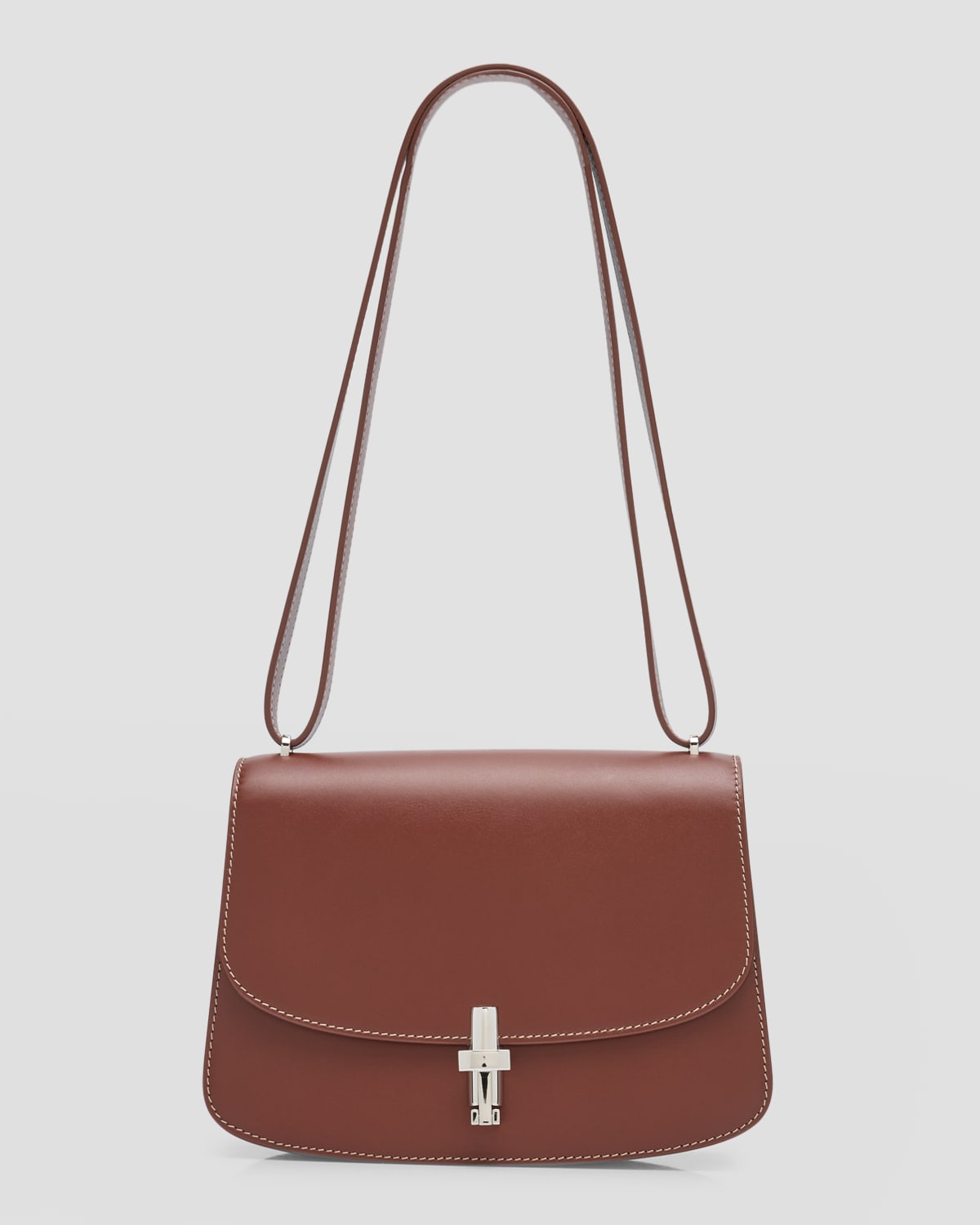 THE ROW Sofia Saddle Crossbody Bag in Box Leather