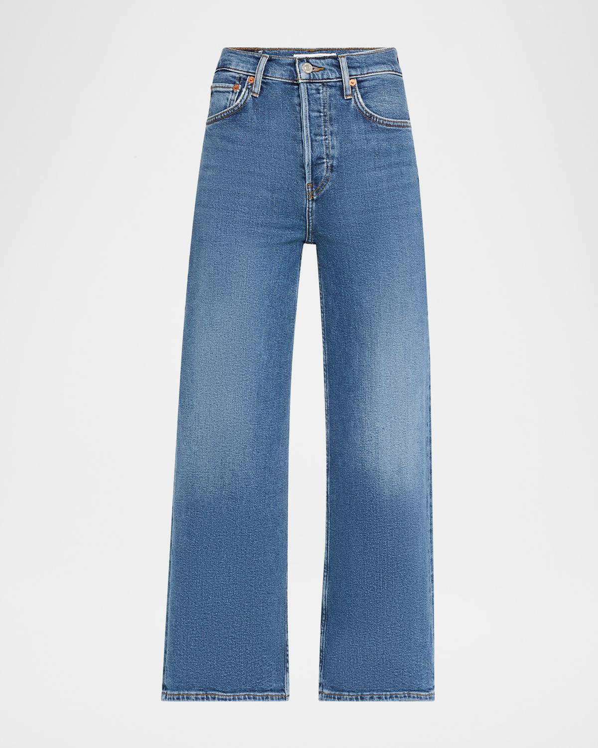 RE/DONE High Rise Wide-Leg Cropped Jeans