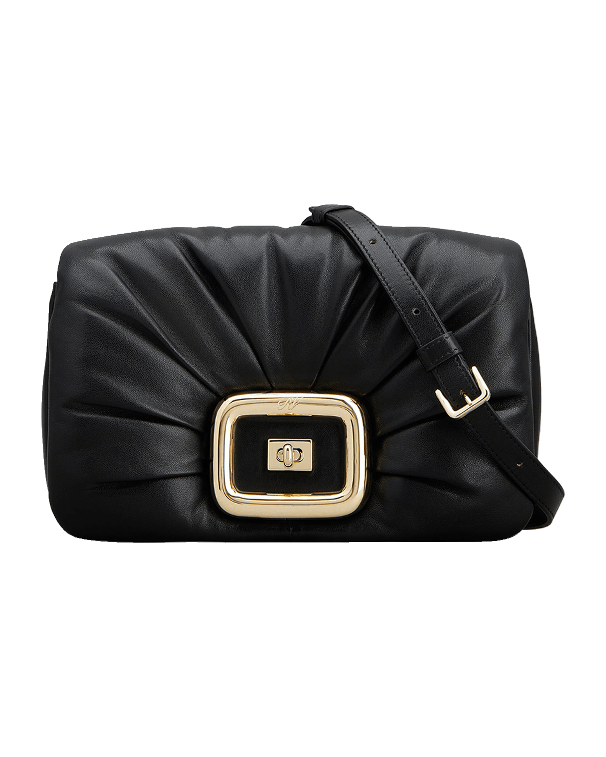 Roger Vivier Viv Choc Flap Leather Shoulder Bag