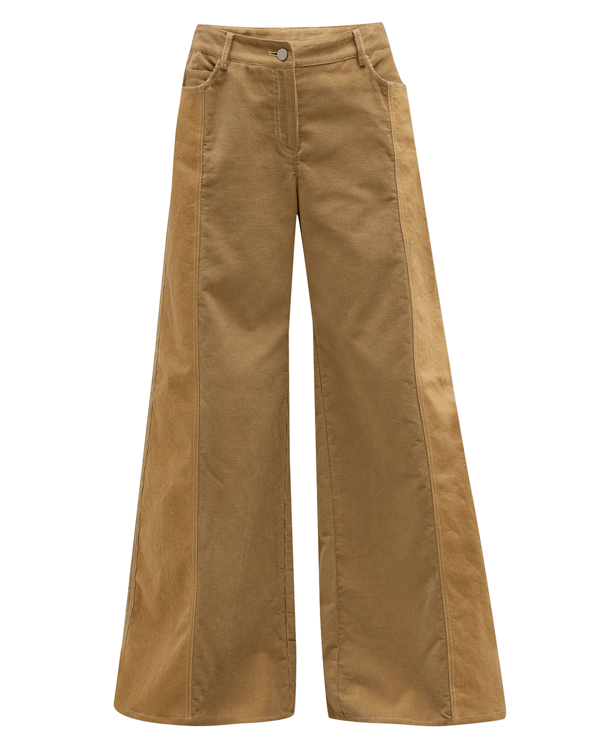 TWP Styles Two-Tone Wide-Leg Corduroy Pants