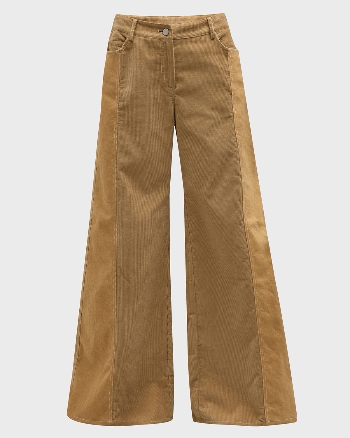 TWP Styles Two-Tone Wide-Leg Corduroy Pants