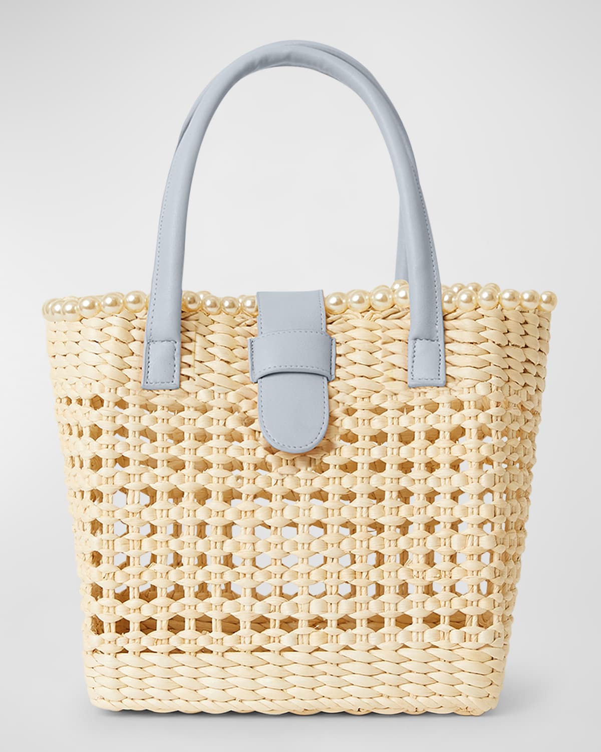 BTB Los Angeles Capri Mini Cutout Straw Tote Bag