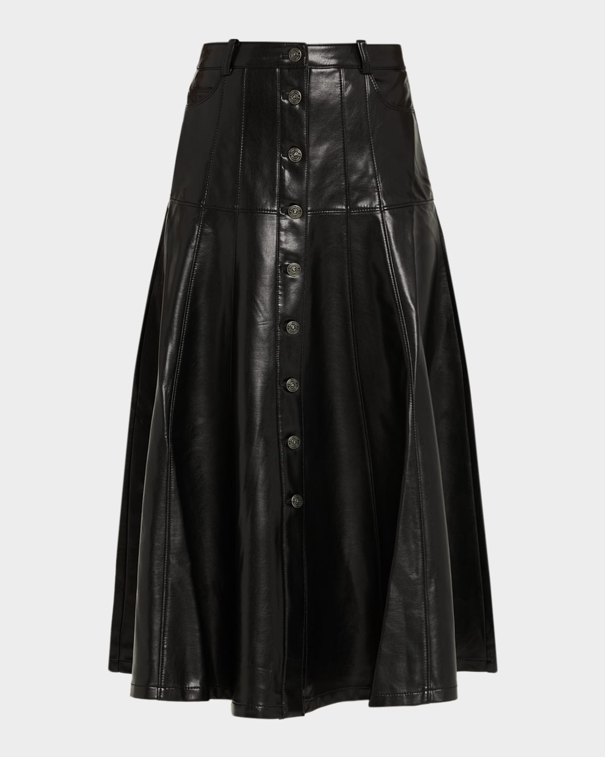 Cinq a Sept Veena Vegan Leather Midi Skirt