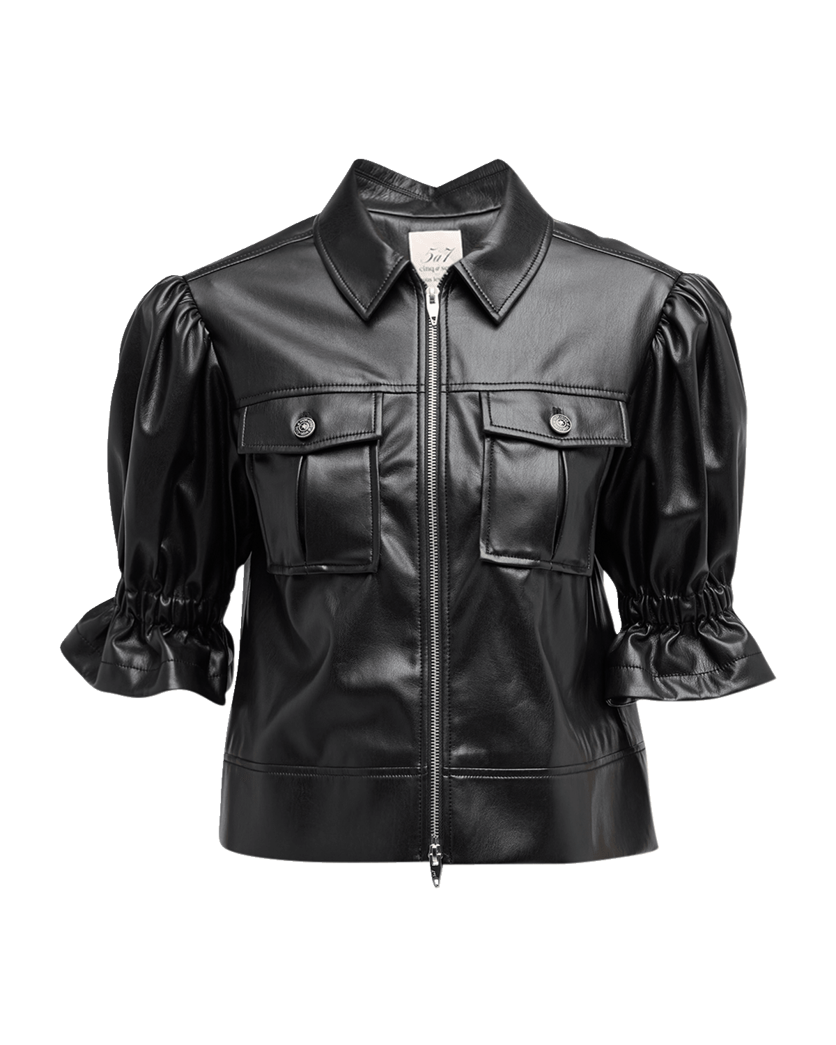 Cinq a Sept Holly Cropped Vegan Leather Jacket