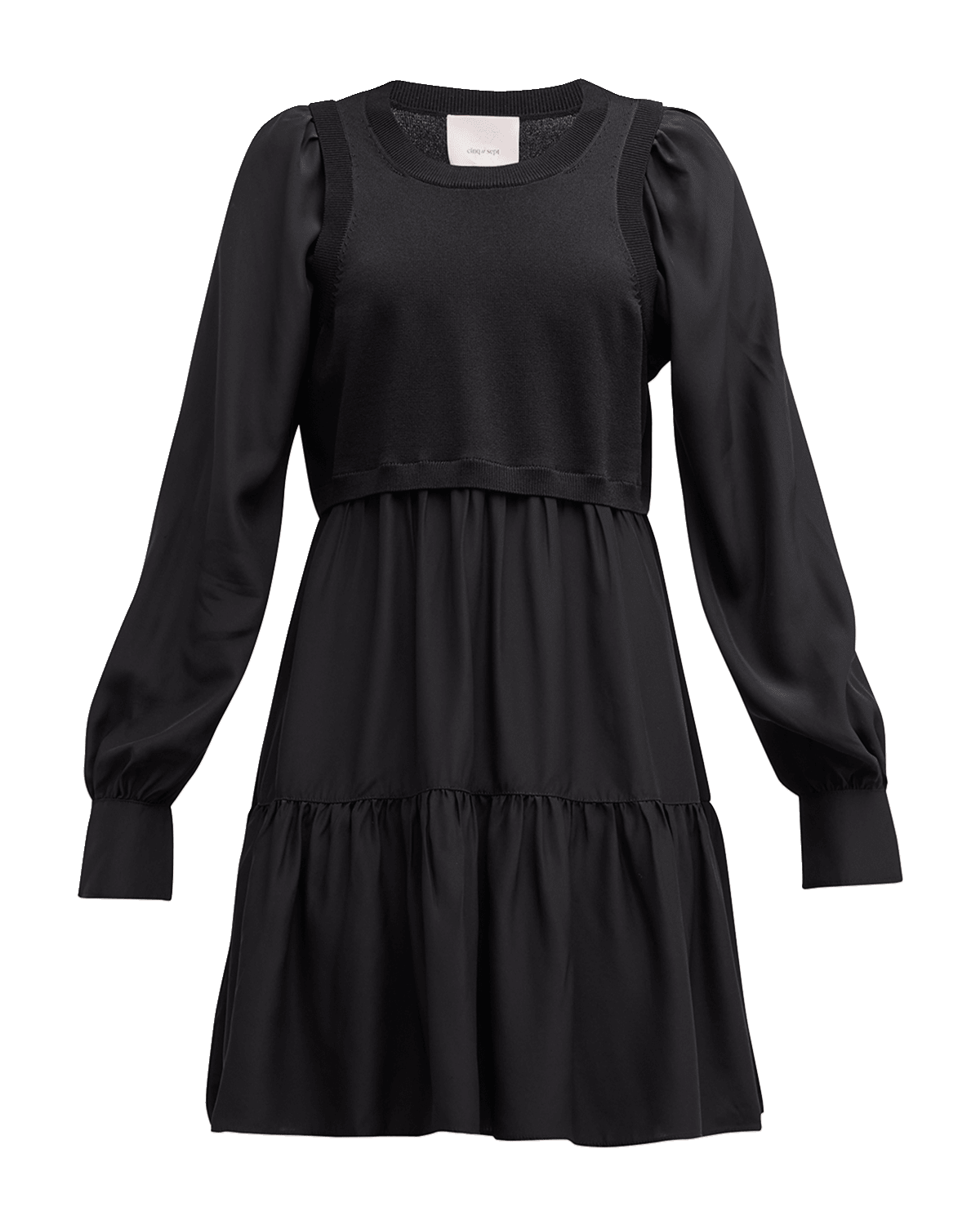 Cinq a Sept Presley Tiered Silk Mini Dress