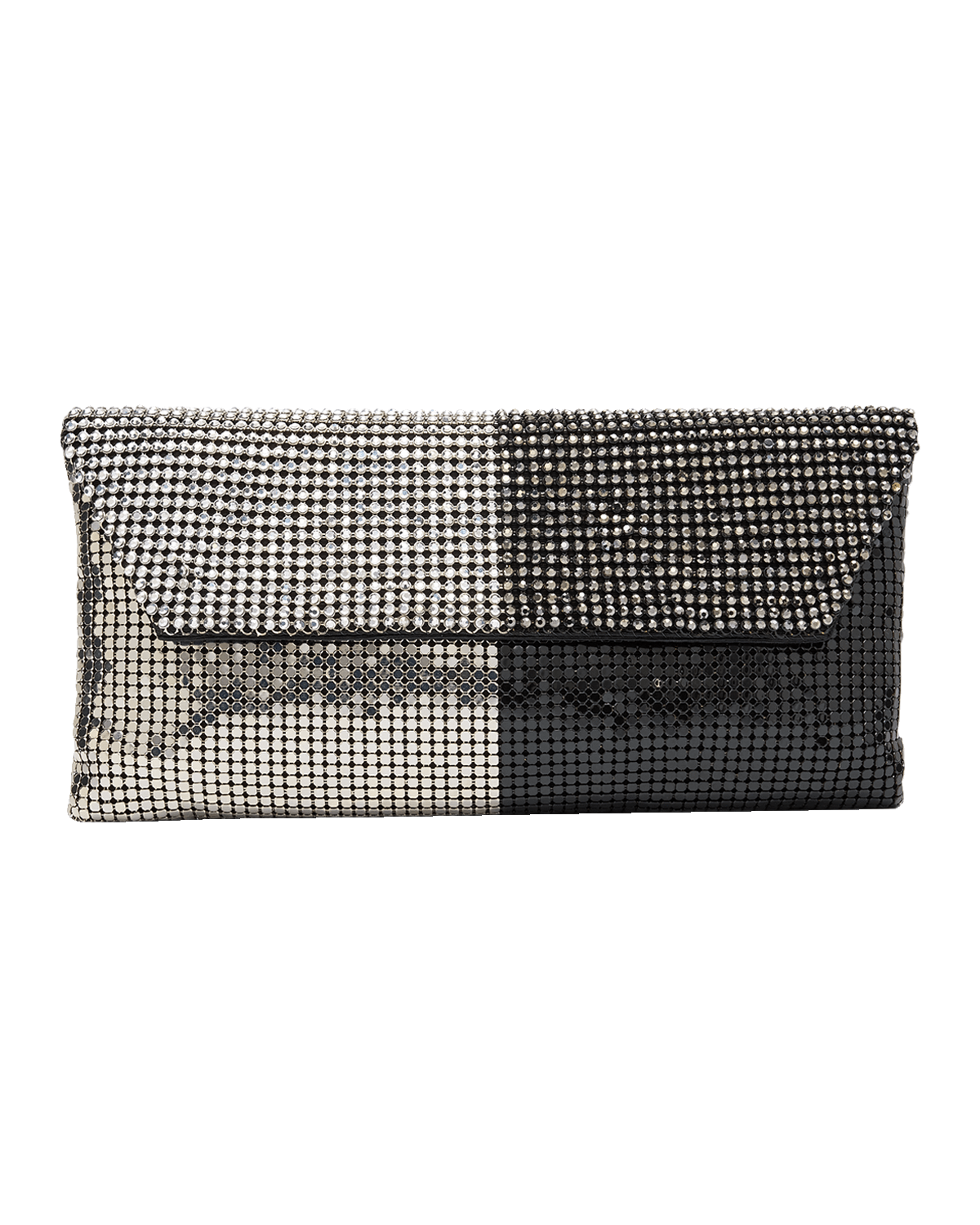 Whiting & Davis Duet Two-Tone Crystal Clutch Bag