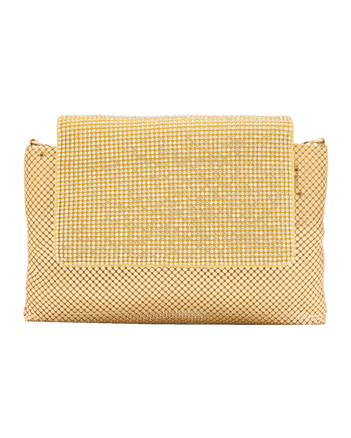 Whiting & Davis Gloria Allover Crystal Flap Clutch Bag